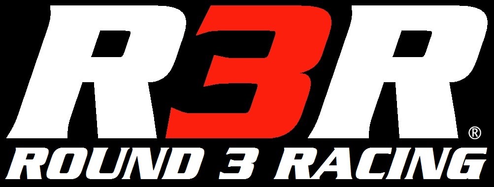 Red white and black Round 3 Racing R3R logo